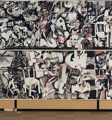 هنرمندان عراق هنر مدرن عراق اثر العزاوی کشتار صبرا و شتیلا