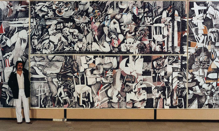 هنرمندان عراق هنر مدرن عراق اثر العزاوی کشتار صبرا و شتیلا